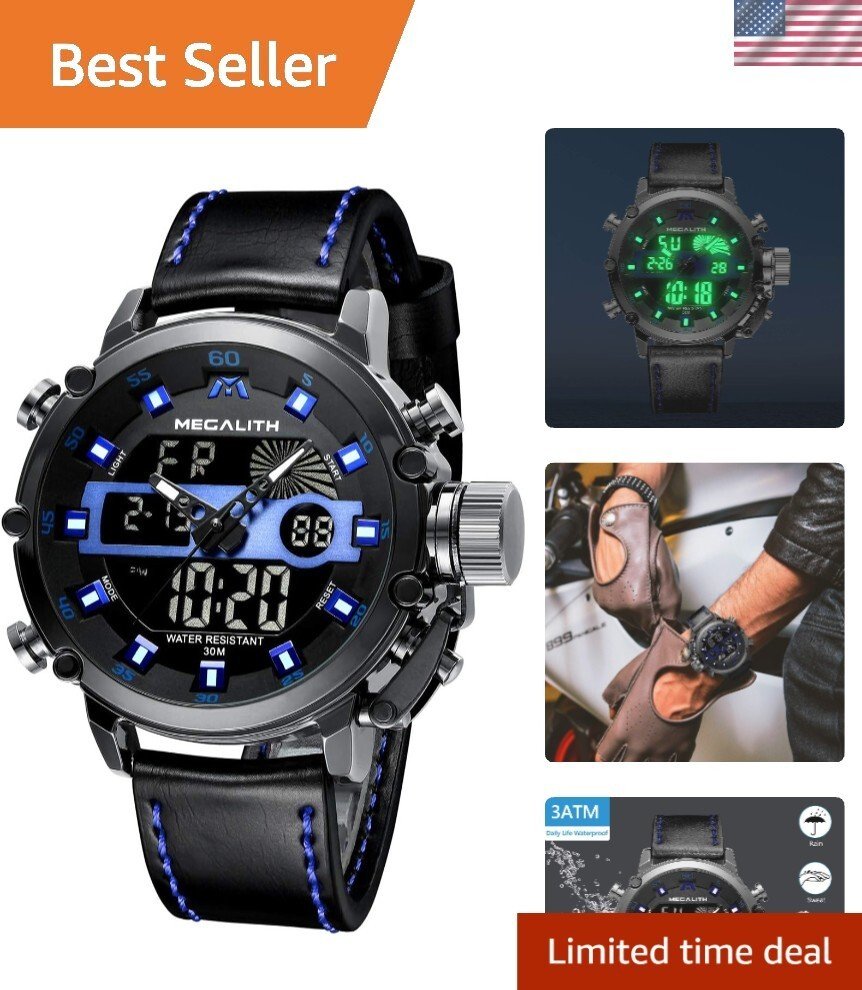 Men's Waterproof Digital Military Sports Watch