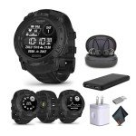Garmin Instinct 3 Tactical GPS Smartwatch Bundle