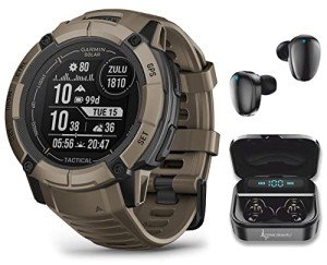Garmin Instinct 2X Solar Tactical GPS Smartwatch Bundle