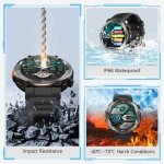 Tactical Military Smart Watch for Men, 5ATM Waterproof