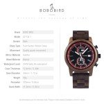 Stylish Men's Wooden Chronograph Watch - Red