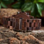 Stylish Men's Wooden Chronograph Watch - Red