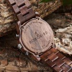 Stylish Men's Wooden Chronograph Watch - Red