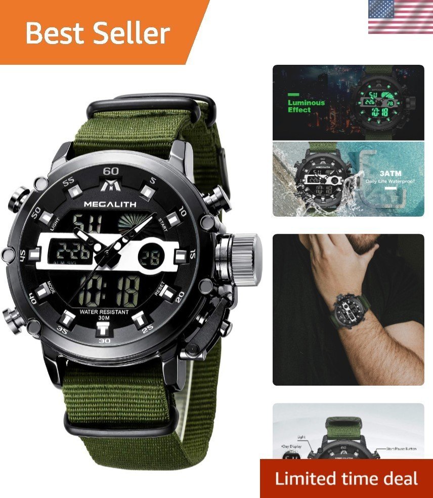 Rugged Waterproof Military Tactical Digital Watch