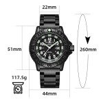 ADDIESDIVE Men's All-Black Military Quartz Watch