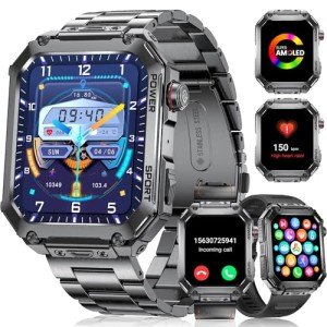 LIGE Men's Military Smart Watch with HD Screen