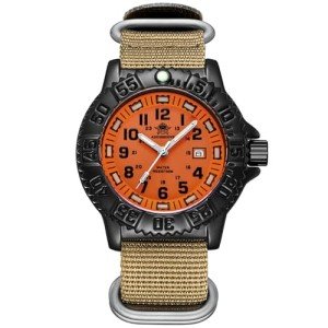ADDIESDIVE Men's Orange Dial Army Sport Watch