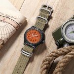 ADDIESDIVE Men's Orange Dial Army Sport Watch