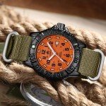 ADDIESDIVE Men's Orange Dial Army Sport Watch