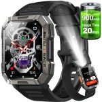 Military Tactical Smart Watch for Men Fitness Tracker