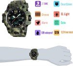 Men's Outdoor Tactical Dual Display Watch 164FT Waterproof
