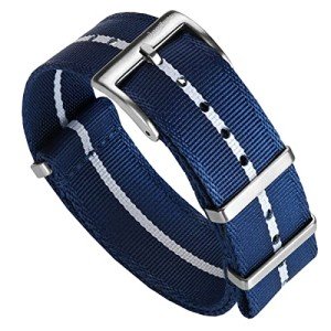 Swiss Military Nylon Watch Strap - Blue & White, 21mm