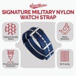 Swiss Military Nylon Watch Strap - Blue & White, 21mm