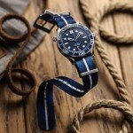 Swiss Military Nylon Watch Strap - Blue & White, 21mm