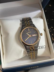 Seiko SGGA54 Men's Dress Two-Tone Blue Dial Watch
