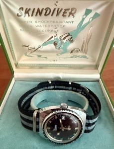 Vintage 1970’s French Bessa Dive Skin Diver Submariner Style Watch NATO Strap