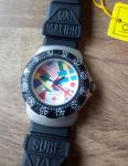 Vintage New Calteck 200m Women's Black Dive Watch Malibu Surf 