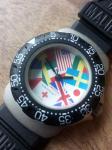 Vintage New Calteck 200m Women's Black Dive Watch Malibu Surf 