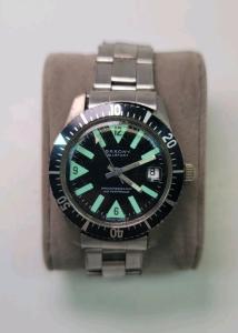 Rare Vintage Saxony Allsport Stainless Steel Diver Manual Wind Men's Watch Runs