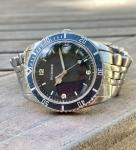 1980s Vintage Bucherer Diver 36mm Stainless Steel Swiss Quartz ETA 'Submariner'