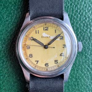 Vintage Doxa Military Style Wristwatch Stainless Steel Case 17J - Serviced