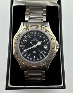 Glycine GMT 2000 Men's Watch Swiss Made 24hr Bezel Vintage Tested Working 4337