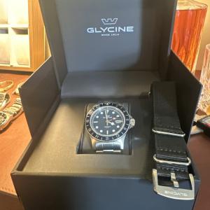 Glycine Combat Sub Sport GMT Quartz Dark Blue Dial GL1051 Orig Box #2011