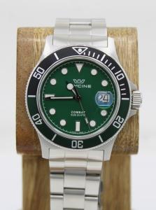 Glycine Combat Sub Green 42mm Date Dial Watch W/ Box & Cards GL1014