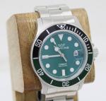 Glycine Combat Sub Green 42mm Date Dial Watch W/ Box & Cards GL1014