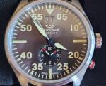 Glycine Airpilot Swiss Men's Pilot Watch 1WC Style Brown metal Dial GL0367 44mm