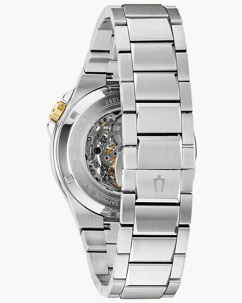 Bulova Men's Maquina Silver Gold Tone Automatic Watch