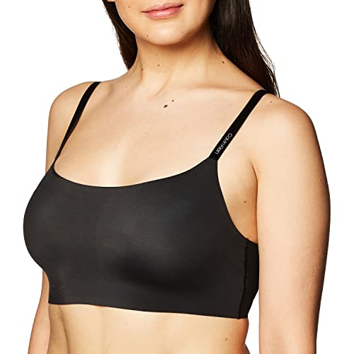 Calvin Klein Black Seamless Adjustable Skinny Strap Bralette, Medium