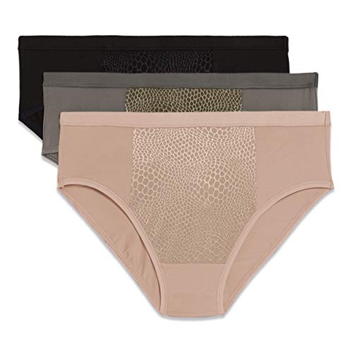 Warner's Microfiber Hipster 3-Pack, Tummy-Smoothing, 2XL, Assorted