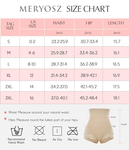 MERYOSZ Butt Lifting High Waisted Shapewear Shorts - Beige