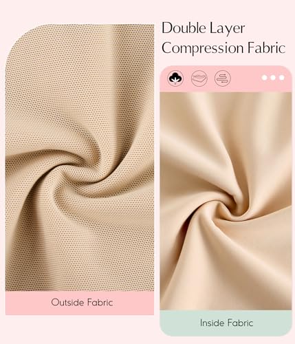 MERYOSZ Butt Lifting High Waisted Shapewear Shorts - Beige