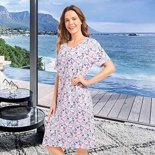 CONOMAX 3PCS Soft Night Shirts Nightgowns Sleep Dress