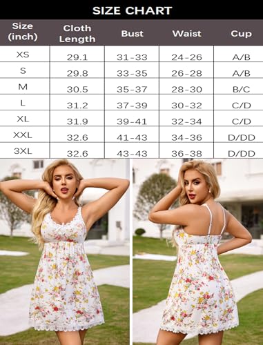 Avidlove Women's Sleeveless Floral Nightgown Slip Dress