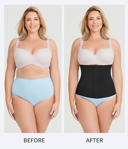 MERYOSZ Zipper Waist Trainer Corset: Tummy Control Shapewear