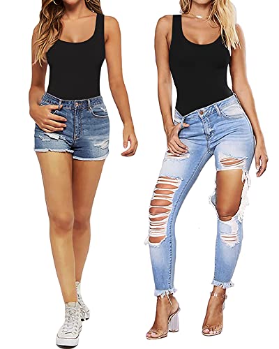 MANGOPOP Ribbed Body Suit Jumpsuit White Small Women's