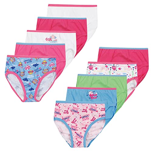 Hanes Girls' Tagless Cotton Panties, 10-Pack, Assorted