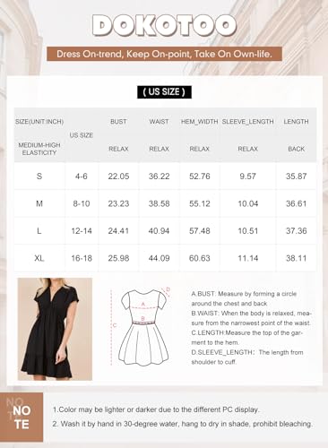 Dokotoo Women's Babydoll Dress 2024 Summer Fashion Grass Green