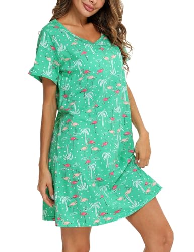 ENJOYNIGHT Cotton Plus Size Nightgown - Flamingo