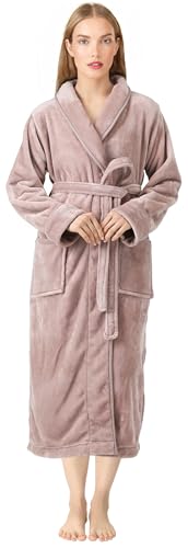 NY Threads Women's Fleece Plush Long Robe, Large