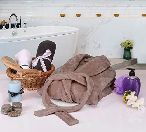 NY Threads Women's Fleece Plush Long Robe, Large