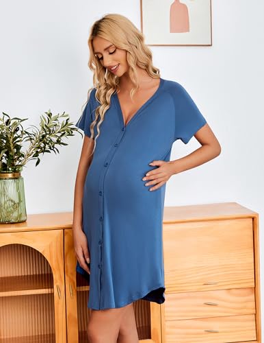 Ekouaer 3 Pack Women's Short Sleeve Nightshirts