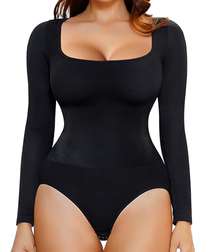Gotoly Tummy Control Square Neck Bodysuit