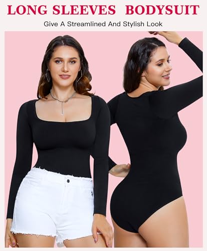 Gotoly Tummy Control Square Neck Bodysuit
