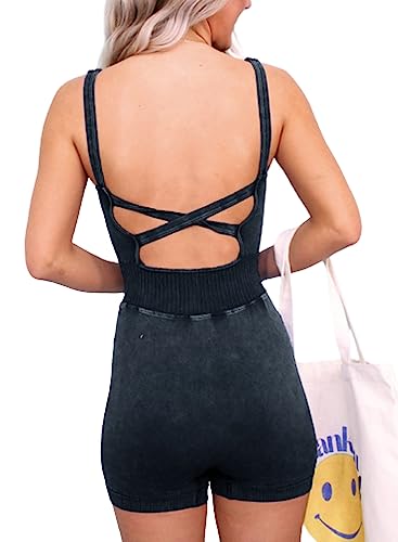 Slimming Cross Back Bodycon Bodysuit - Black