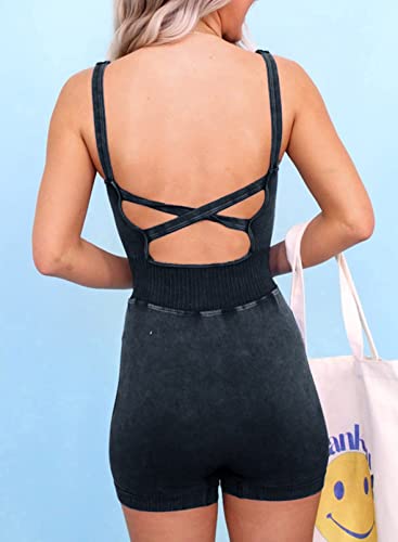 Slimming Cross Back Bodycon Bodysuit - Black