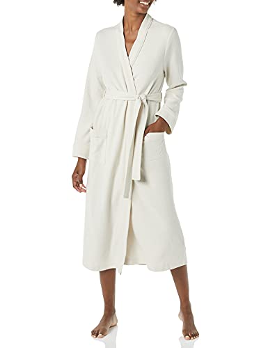 Women's Plus Size Lightweight Waffle Full-Length Robe, Beige